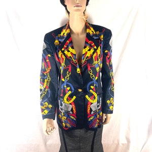 ESCADA Vintage Multicolor Abstract Horseshoe Print Made in Germany 42 12US