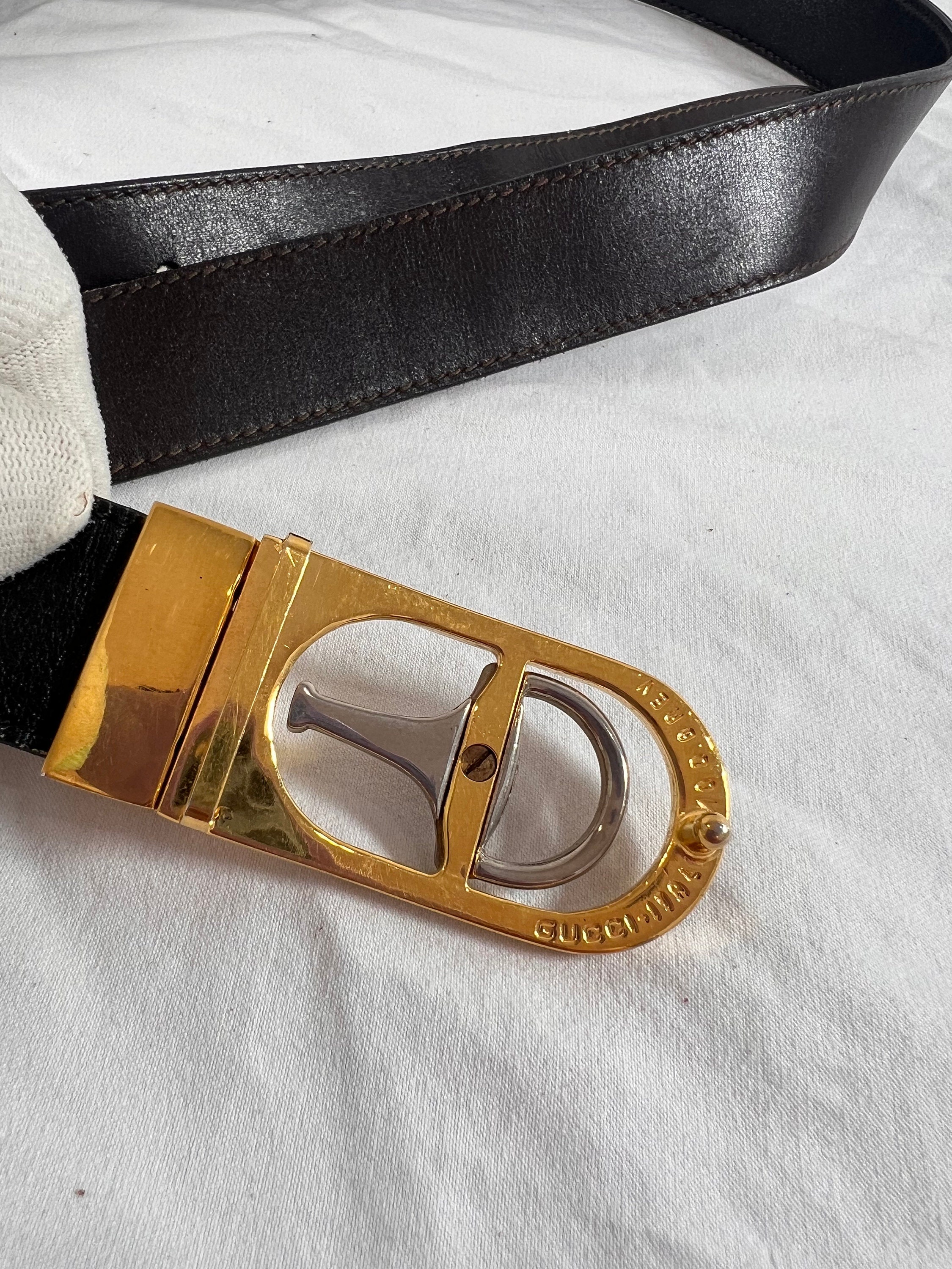 GUC Authentic Gucci Black/Dark Brown Reversible Leather Belt  SZ:75-30 il_fullxfull.5311480580_rr36.jpg main image 2