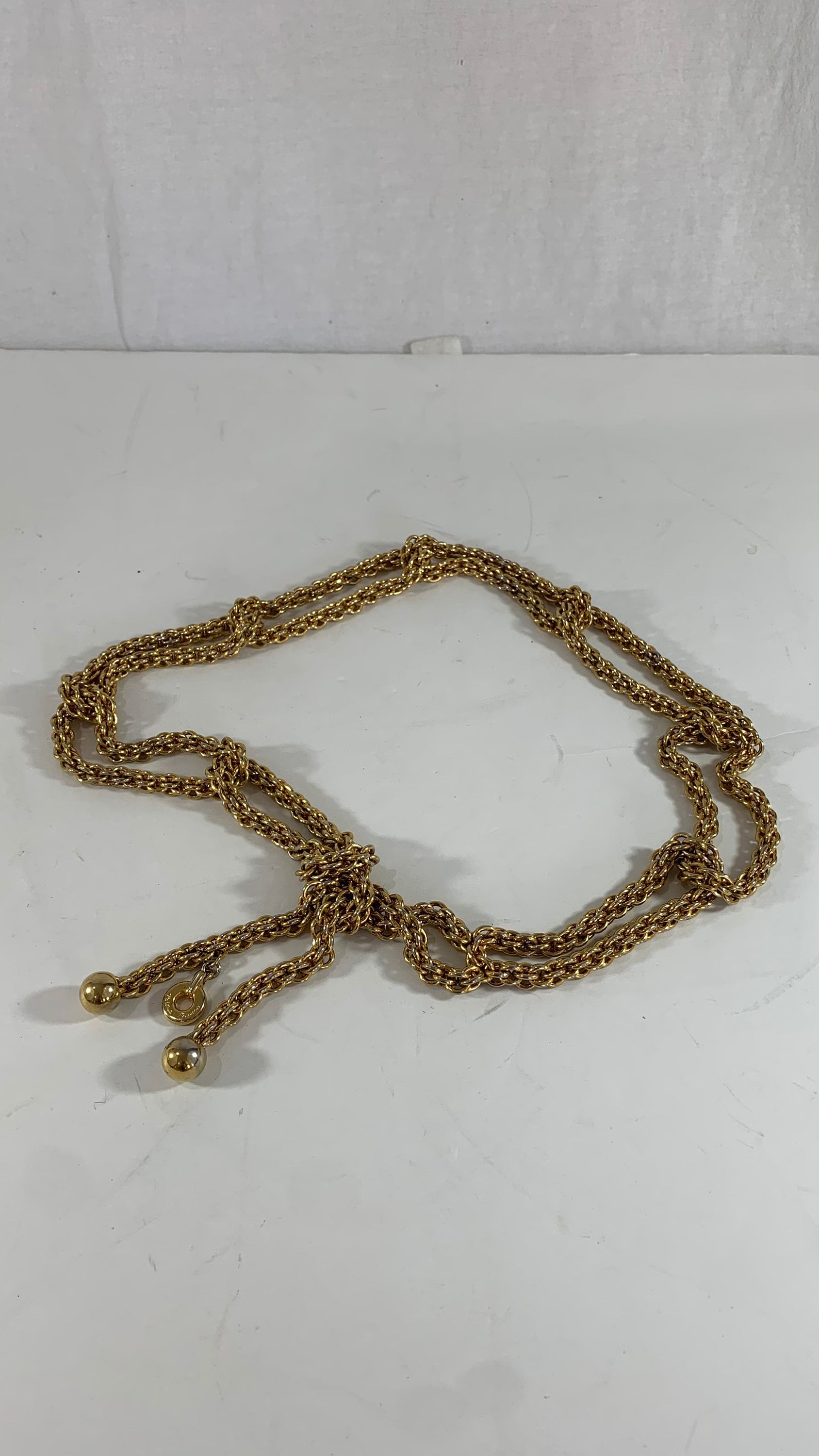 Paloma Picasso Vintage Gold-Tone X Heavy Chain Belt - One Size 80s Paloma Picasso Leather Belt - Lucky Vintage main image 3