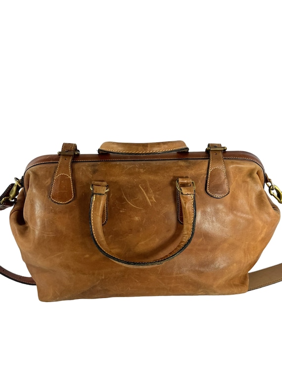 HOLLAND BROTHERS Tan Leather Travel Doctor Duffle… - image 8