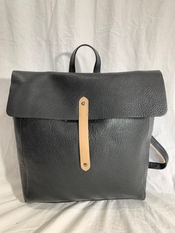 10% OffSALE Authentic Medium Black Leather Backpa… - image 2