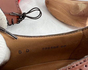 BALLY Brown Leather Derby Semi Brogue Loafers Made in  display picture 1