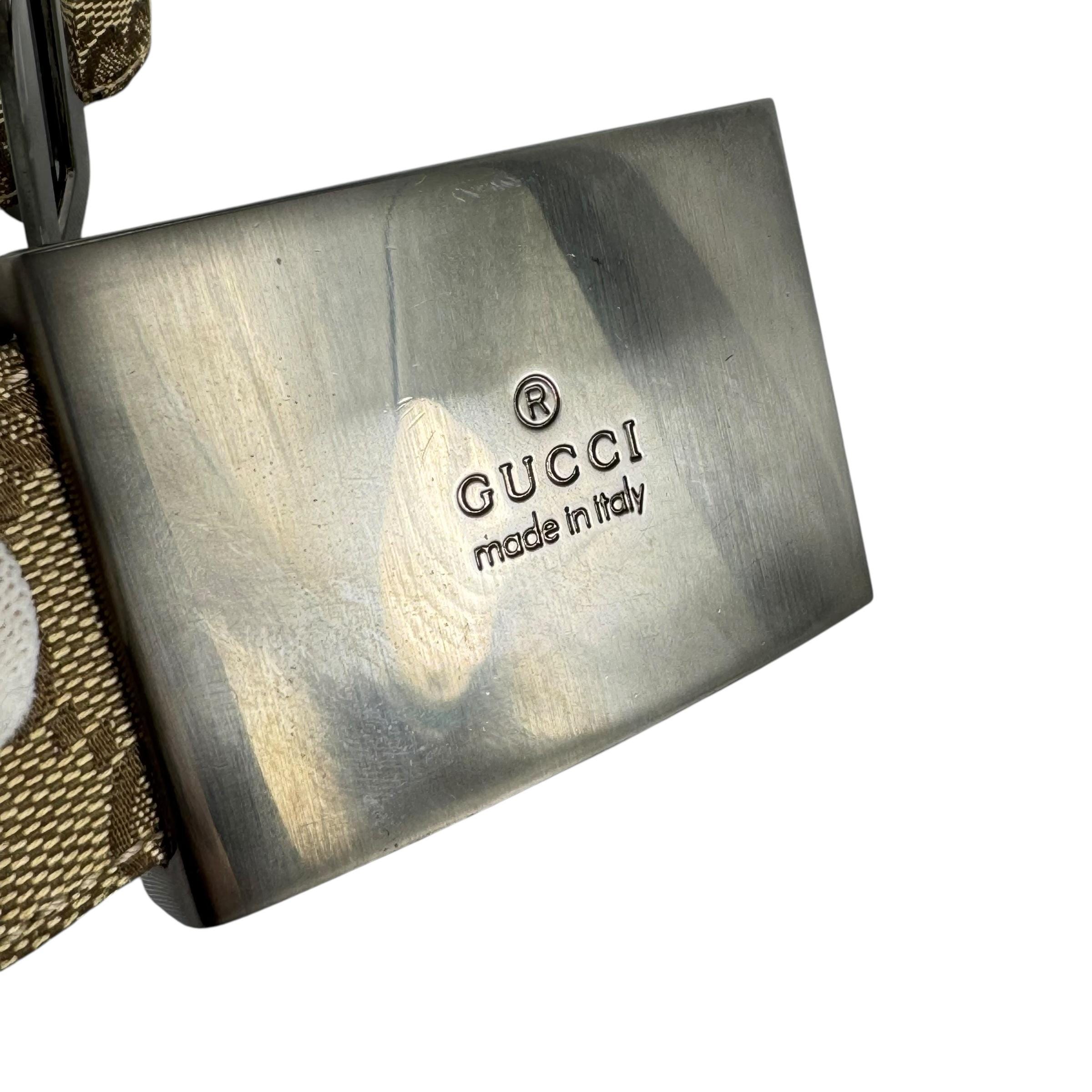 GUCCI Beige GG Monogram Canvas Leather Women\'s Belt 70-23 Made in Italy Gucci Belt with monogram | Women main image 4