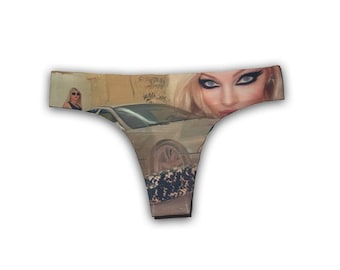 Graphic thong underwear – Minimal statement lingerie – Independent brand piece – Low rise alternative design
