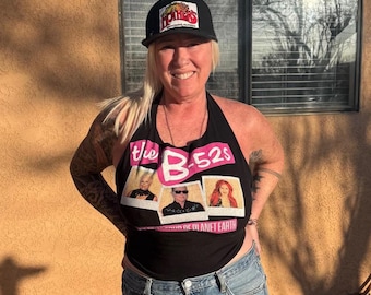 Vintage B52s Top geschnitten, um gemütliche Frauen-Bindungen im Rücken zu passen