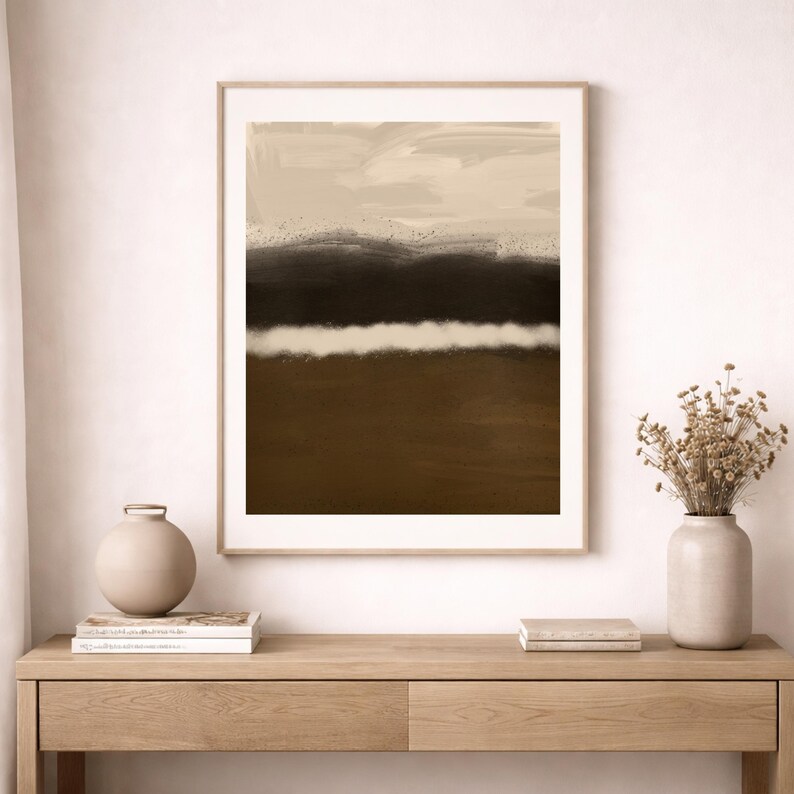 Neutral Wall Art Set of 3, Brown Beige Abstract Prints, Minimalist ...