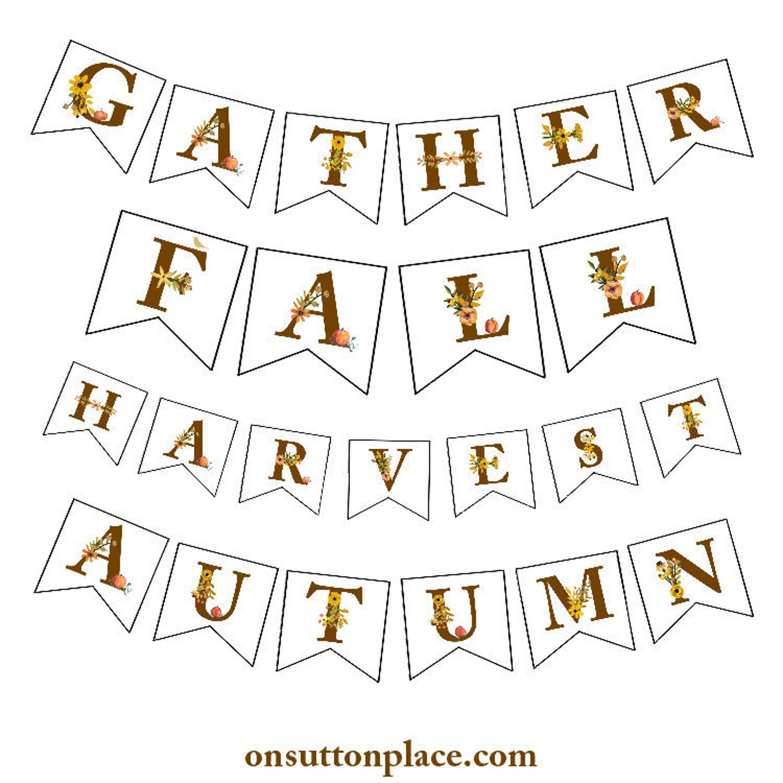 Fall Floral Alphabet Image