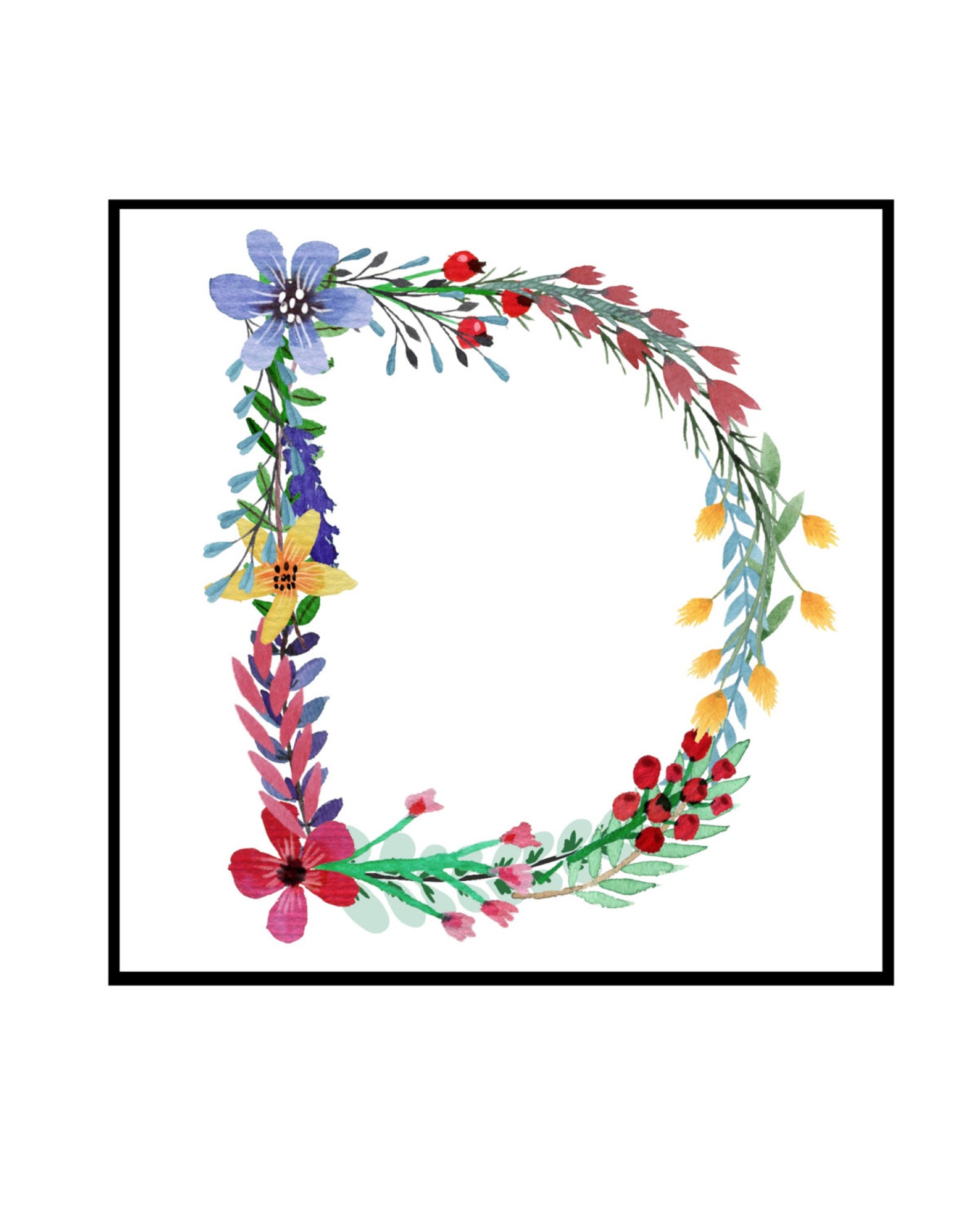 Floral Alphabet Clipart Letters Clipart Floral Alphabet - Etsy