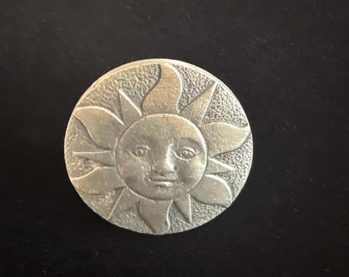 Sun Face Pin Vintage Silver Tone Sun Face Lapel Pin, Celestial Brooch - Etsy