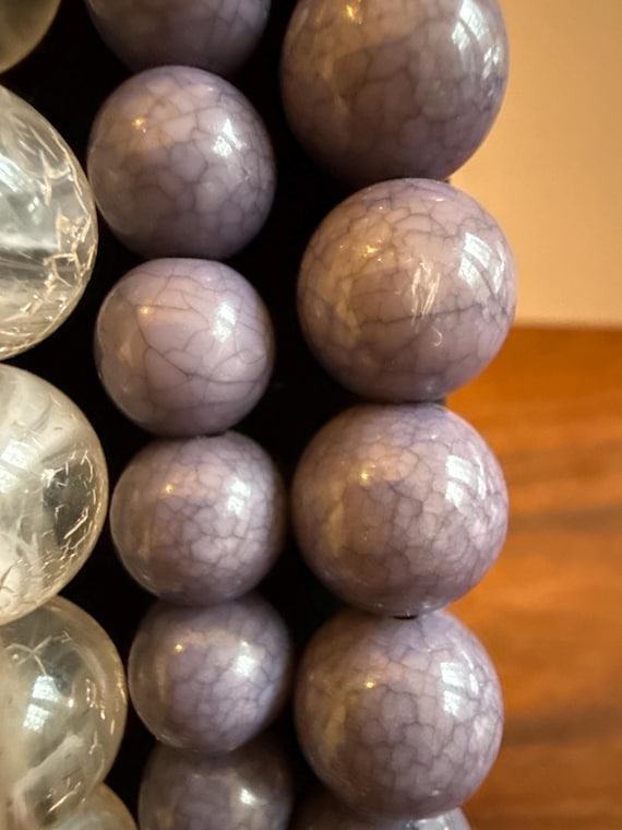 Charming Charlie Multi Strand Necklace, Gray Lave… - image 7