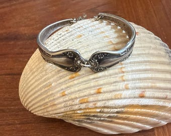 Vintage Spoon Bracelet Silverplate Floral Upcycled Silverware Jewelry Cottagecore Boho Rustic