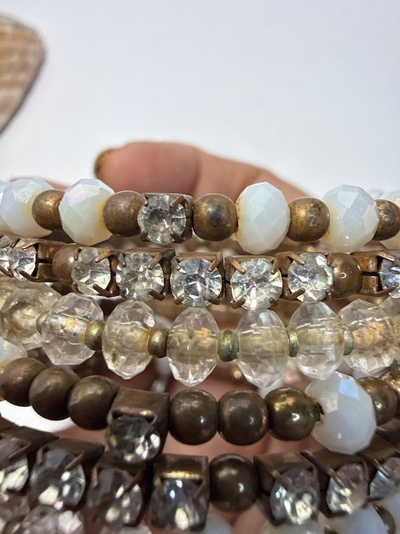 Memory Wire Wrap Bracelet Multi Strand Beaded Bra… - image 5