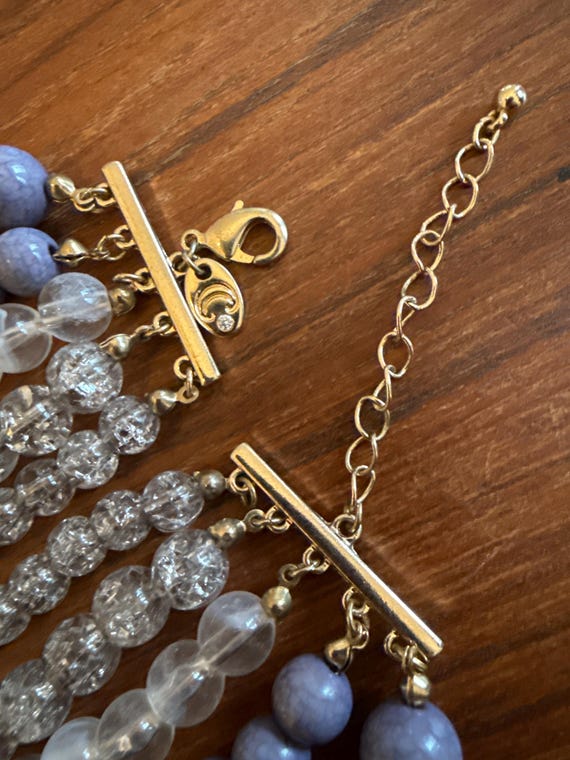 Charming Charlie Multi Strand Necklace, Gray Lave… - image 3