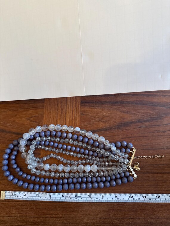 Charming Charlie Multi Strand Necklace, Gray Lave… - image 8