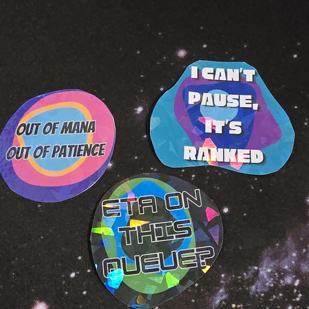 Gamer Sticker Pack, Out of Mana Decal, I Cant Pause Laptop Sticker ...