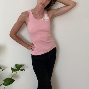 Camiseta sin mangas Butterfly de Forever 21, talla S/M, principios de los años 2000, año 2000