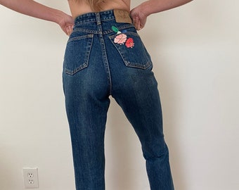 27" Vintage 90s Embroidered Jeans