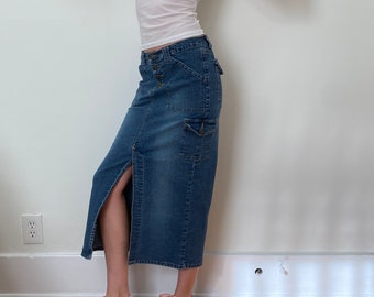 Vintage Denim Cargo Skirt S/M