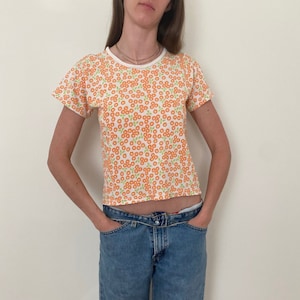 Vintage jaren &#39;90 BloemenT-shirt M
