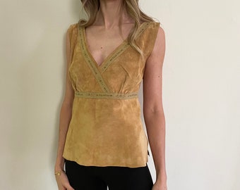Vintage Boho Suede Tank L / 12
