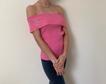 y2k Off the Shoulder Sweater M