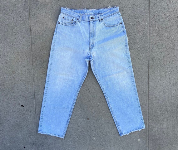 38" Vintage Levis 554 Made in the USA Light Wash … - image 2