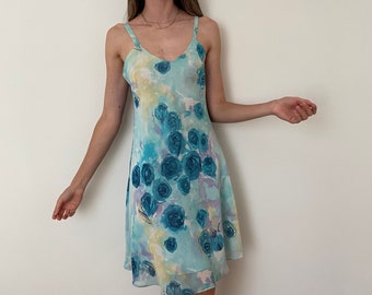 Vintage Floral Slip Dress S