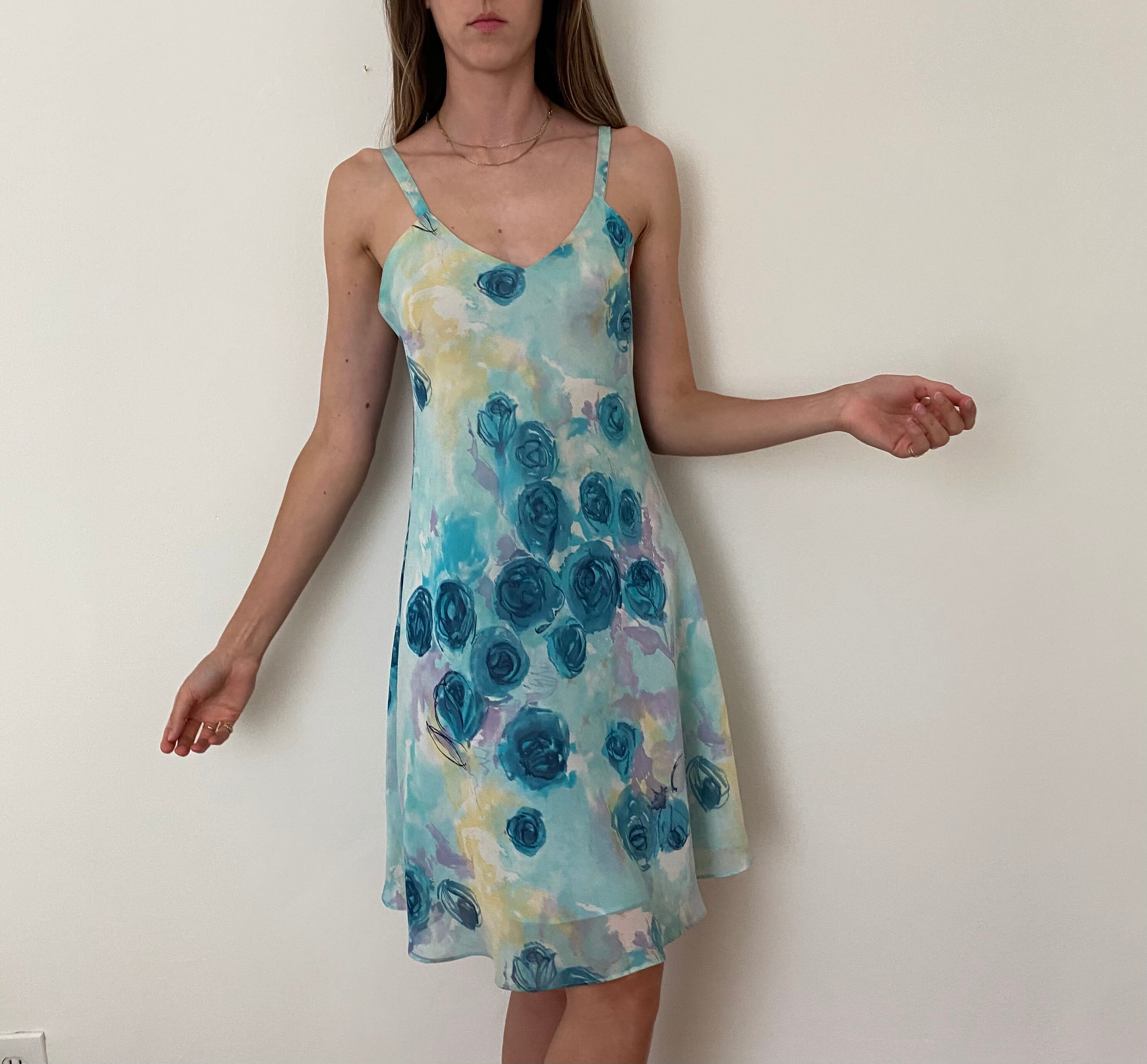 vintage floral slip dress Libe Printed Lace Hem Midi One Color / M Crafted from soft polyester Vintage floral slip dress Sizes: