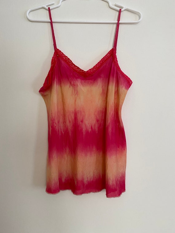 Vintage Hand Dyed 100% Silk Camisole M - image 5