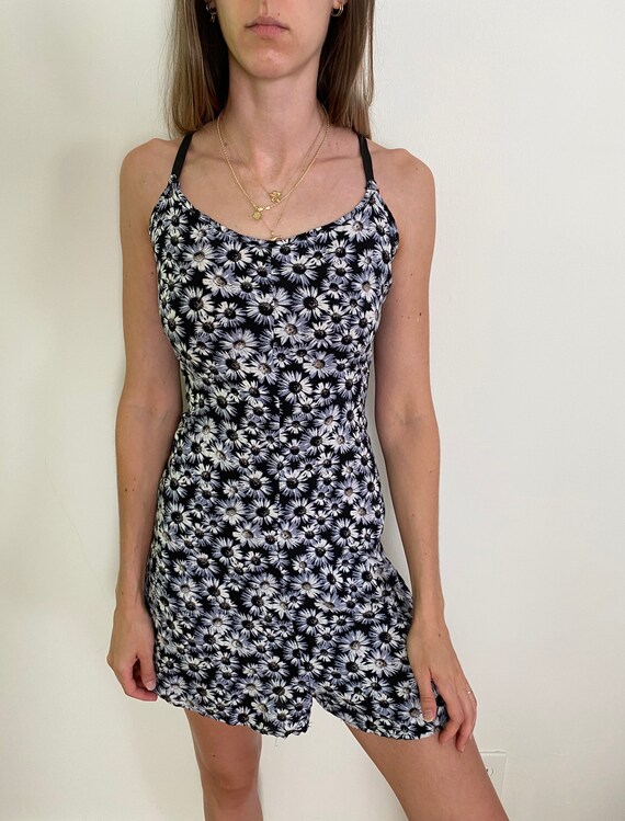 Vintage 90s Floral Romper XL - image 2