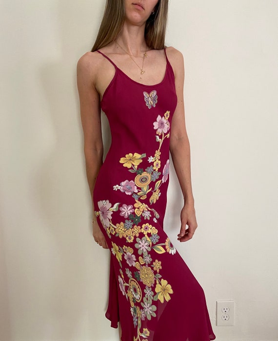 90s Silk Bias Cut Dress S