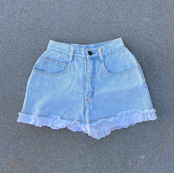 23” Vintage Shorts with Eyelet Ruffle - image 1