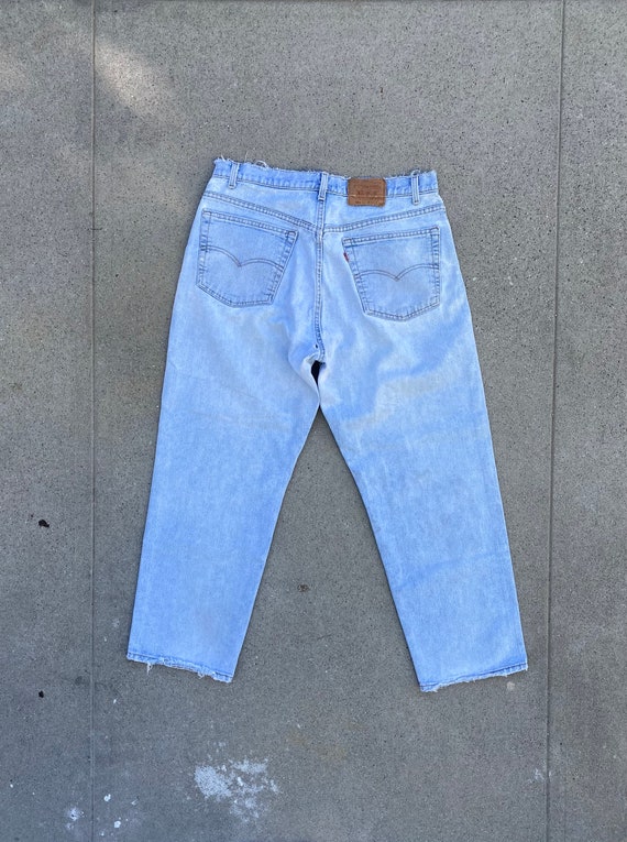 38" Vintage Levis 554 Made in the USA Light Wash … - image 3