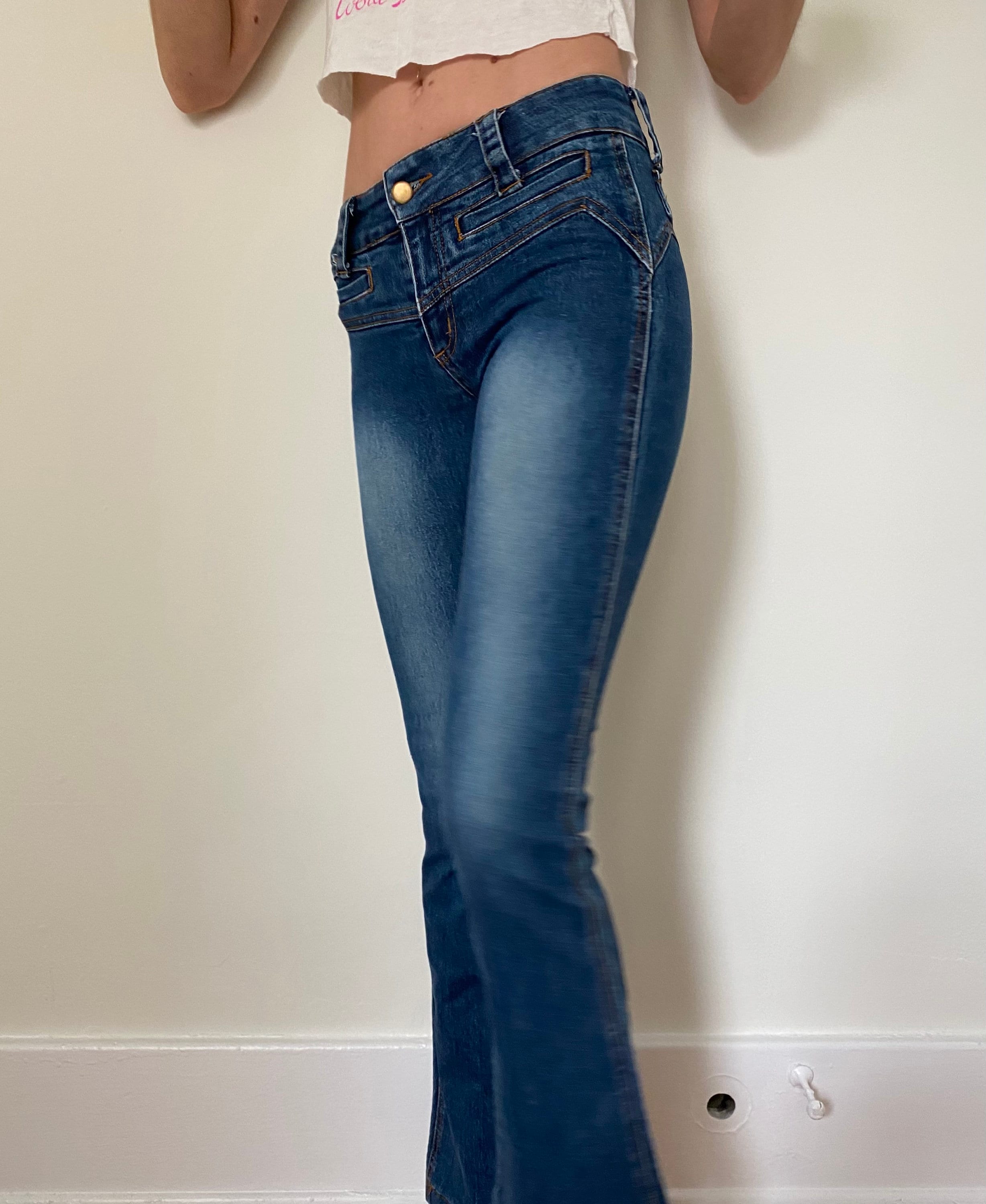 23 Xxs Y2k Low Rise Flare Jeans Etsy