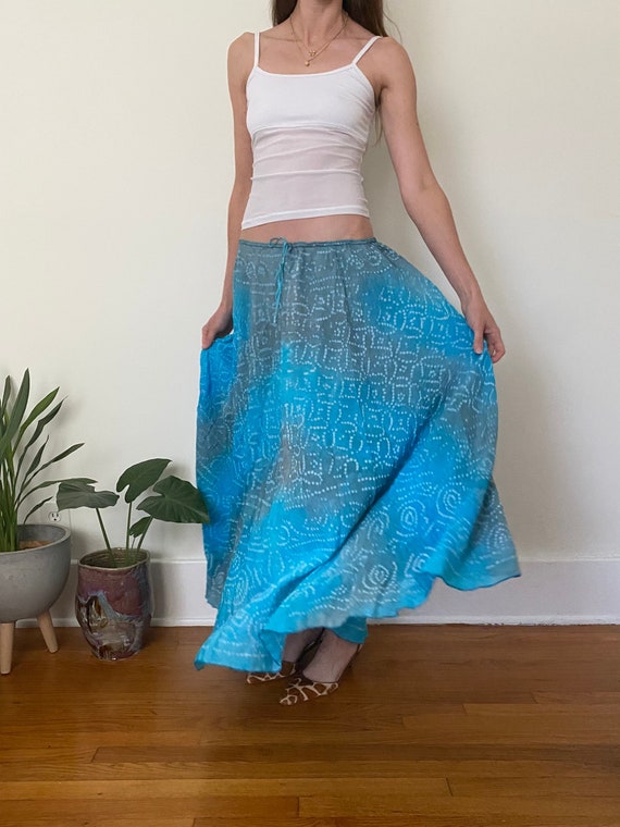 Vintage 100% Silk Maxi Skirt O/S