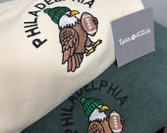 Philadelphia Football Embroidered Crewneck | Philly Eagle Sweatshirt | Birds Football Sweatshirt | Game Day Crewneck | Philly Gift