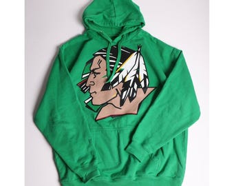 Vintage Big Head UND Fighting Sioux OBV Dakota Hockey College Sweatshirt Mens XL