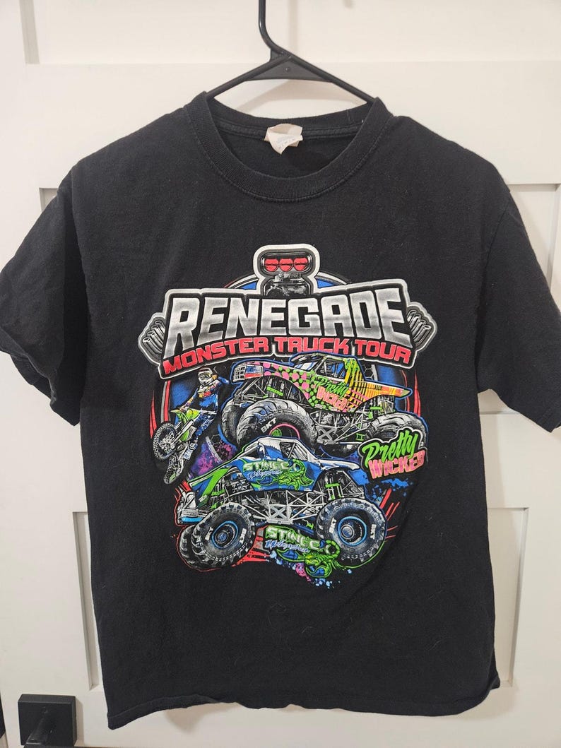 Vintage Monster Jam Renegade Monster Truck Tour Shirt size M image 1