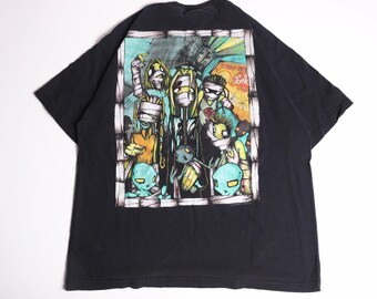 Vintage 2001 Korn Band T-Shirt Giant Tag Black XL Mummy Alien Graphic Nu Metal