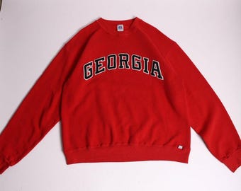 Sudadera vintage de los 90 de los Georgia Bulldogs de la NCAA (fútbol americano universitario) de Russell, talla L
