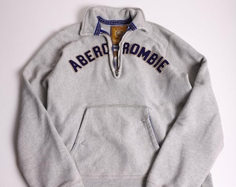 Sudadera vintage Abercrombie & Fitch con media cremallera, talla M