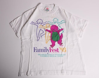 Vintage 1993 Barney Family Fest T-Shirt Kids Large Minneapolis Childrens Center