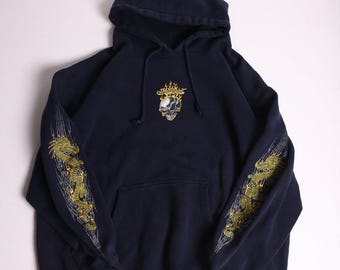 Sudadera con capucha estilo vintage Y2K Bullhead Skateboarding talla XL