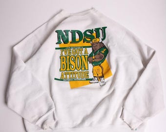 Vintage Made in USA NDSU Bison 1990 Championship Crewneck Sweatshirt size L