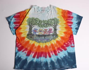 Vintage 1997 Grateful Dead Dancing Bears Tie Dye Shirt Fruit of the Loom XL 90s