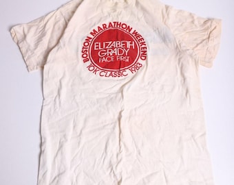 Vintage 80s 1983 Made in USA Boston Marathon Shirt size YM