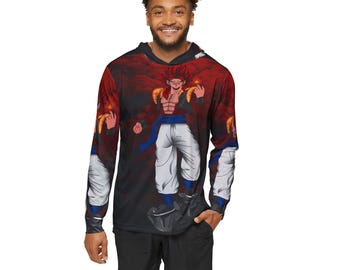 Sudadera con capucha estampada de luchador de anime, estilo urbano japonés, sudadera de alto rendimiento que absorbe la humedad.