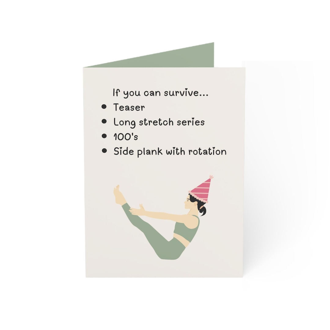 Funny Pilates Birthday Card | Workout Humor Greeting Card for Her - Etsy
