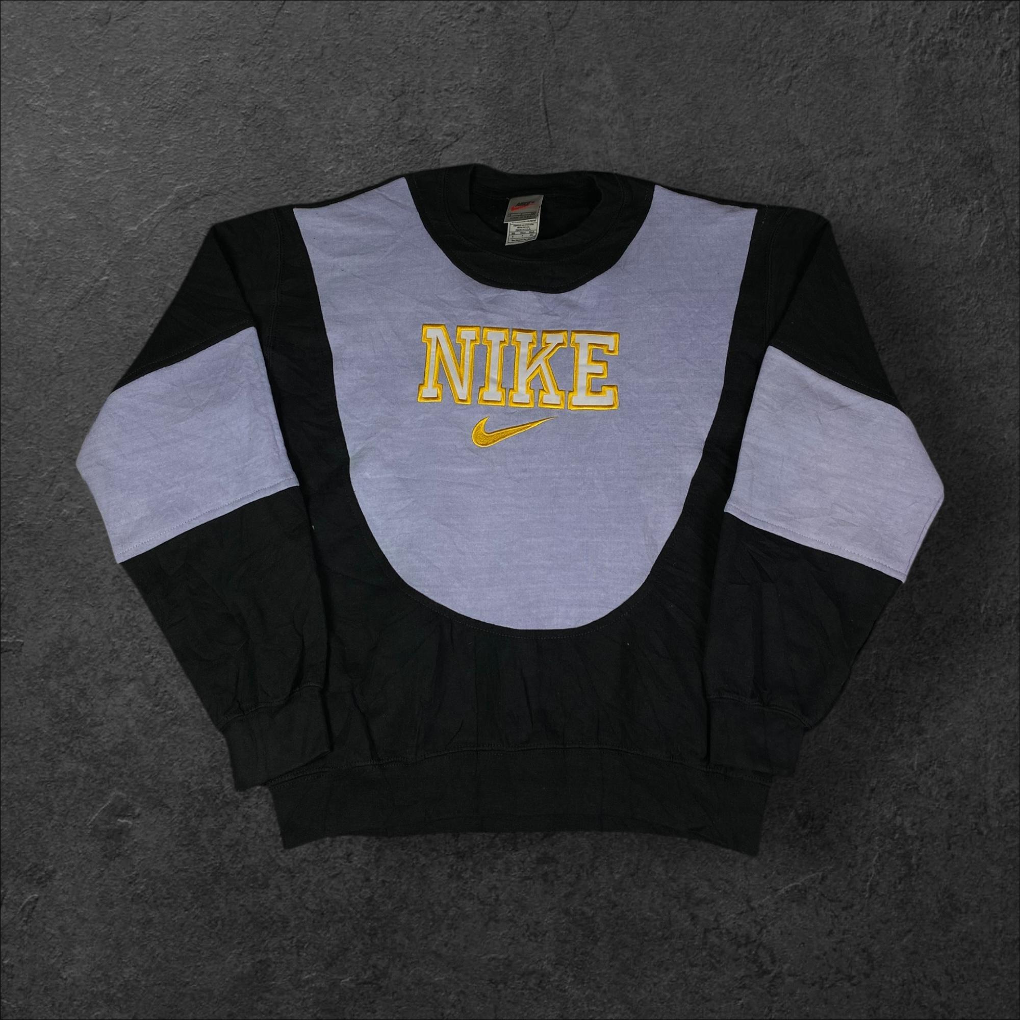 Sweat à Capuche Zippé ELLE Vintage – Noir, Logo Patchwork, Années 90 – Neuf Avec étiquettes