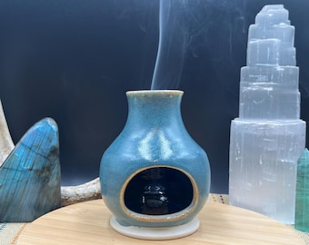 Mini chimenea de cerámica hecha a mano / Porta incienso y portavelas